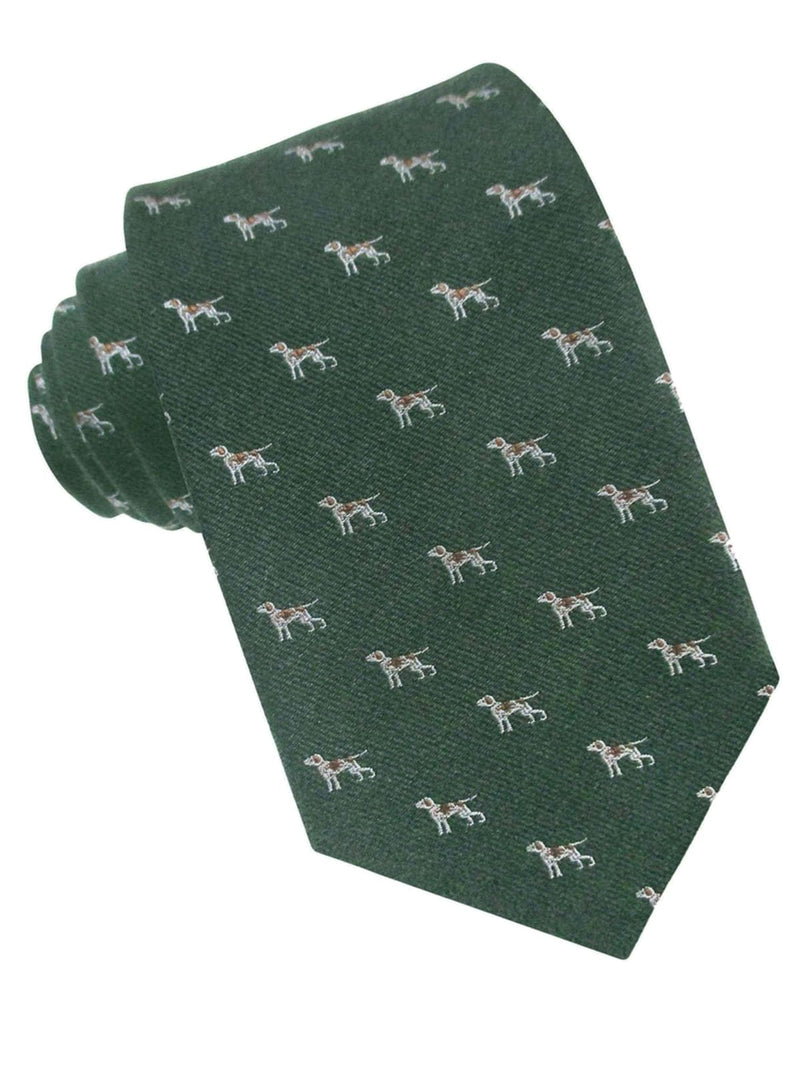 CORBATA LANA VERDE CON PERROS