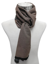 bufanda unisex reversible marron y gris oscuro