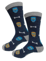 calcetines hombre lana calaveras azul marino