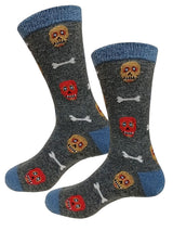 calcetines hombre lana calaveras gris