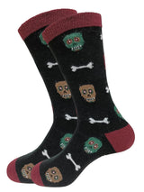 calcetines hombre lana calaveras negro