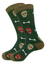 calcetines hombre lana calaveras verde