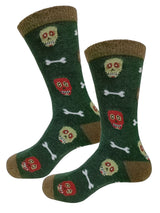 calcetines hombre lana calaveras verde