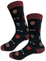 calcetines hombre algodon negros calaveras