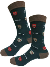 calcetines hombre algodon verde calaveras