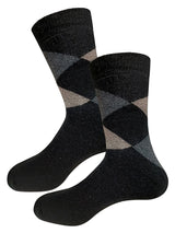 calcetines hombre lana termicos rombos negros