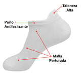 calcetines algodon tobilleros talonera alta blancos
