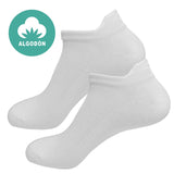 calcetines algodon tobilleros talonera alta blancos