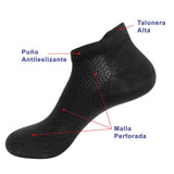 calcetines algodon tobilleros talonera alta negros