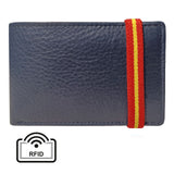 cartera billetera horizontal azul goma españa