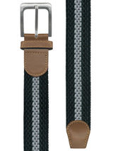 cinturon textil negro y gris