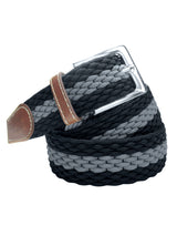 cinturon textil negro y gris