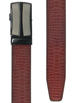 cinturon autoajustable piel serpiente burdeos
