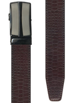 cinturon autoajustable piel serpiente marron