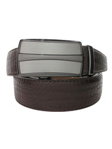 cinturon autoajustable piel serpiente marron