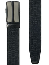 cinturon autoajustable piel serpiente negro