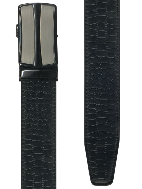 cinturon autoajustable piel serpiente negro