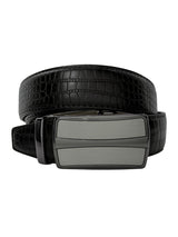 cinturon autoajustable piel serpiente negro