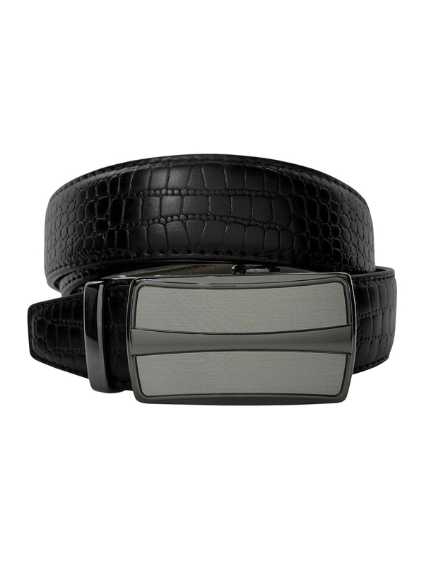 cinturon autoajustable piel serpiente negro
