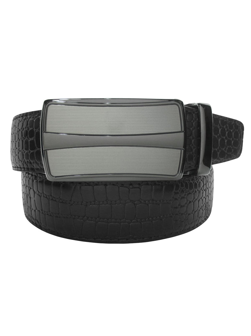 cinturon autoajustable piel serpiente negro