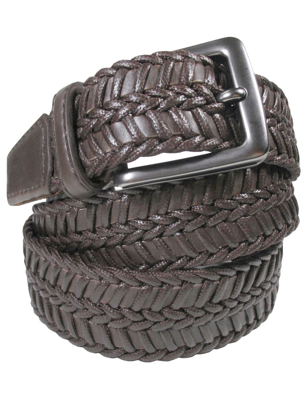cinturon cordon trenzado marron