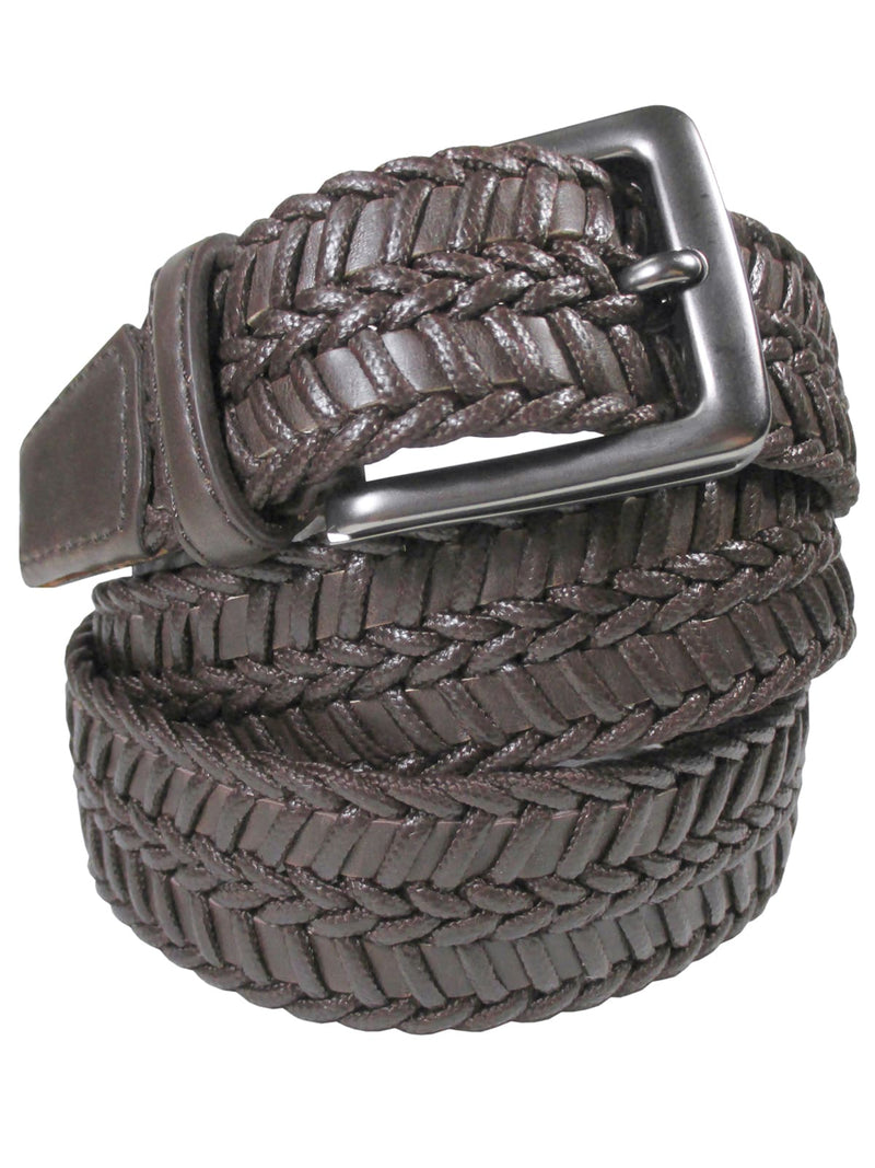 cinturon cordon trenzado marron