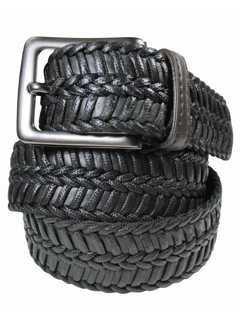 cinturon cordon trenzado negro