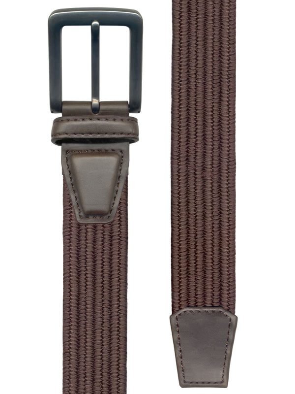 cinturon elastico liso marron