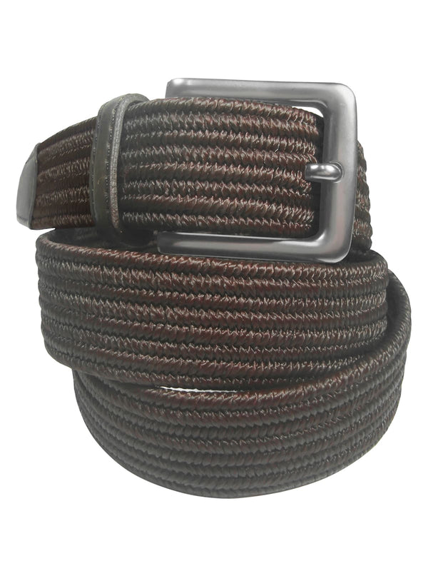 cinturon elastico liso marron