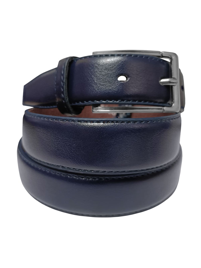 cinturon clasico hombre piel azul 30mm.
