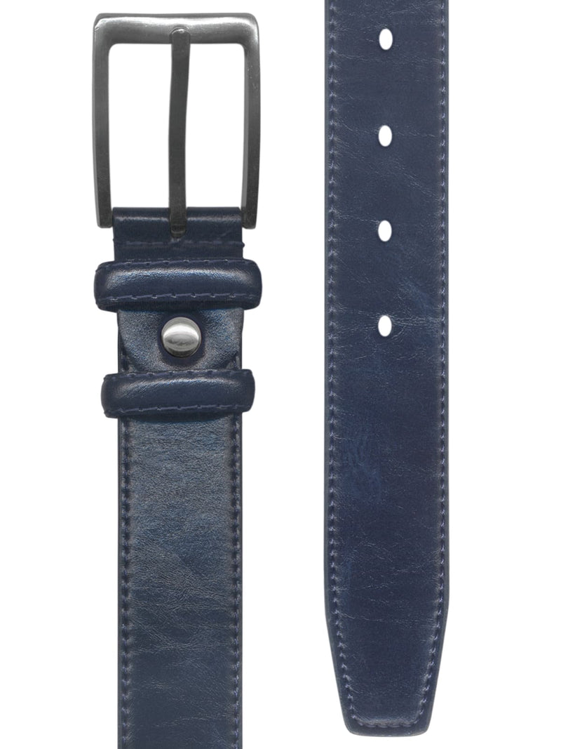 cinturon hombre clasico piel azul 33mm ancho