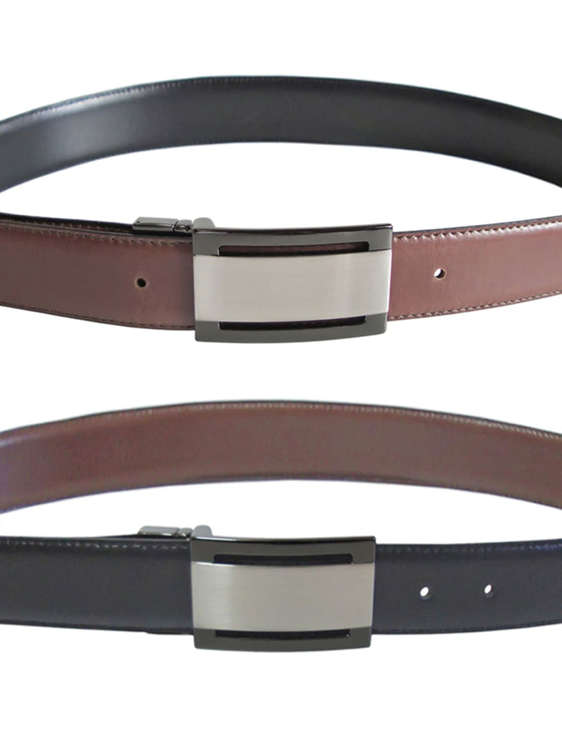 cinturon hombre piel chapon reversible marron y negro