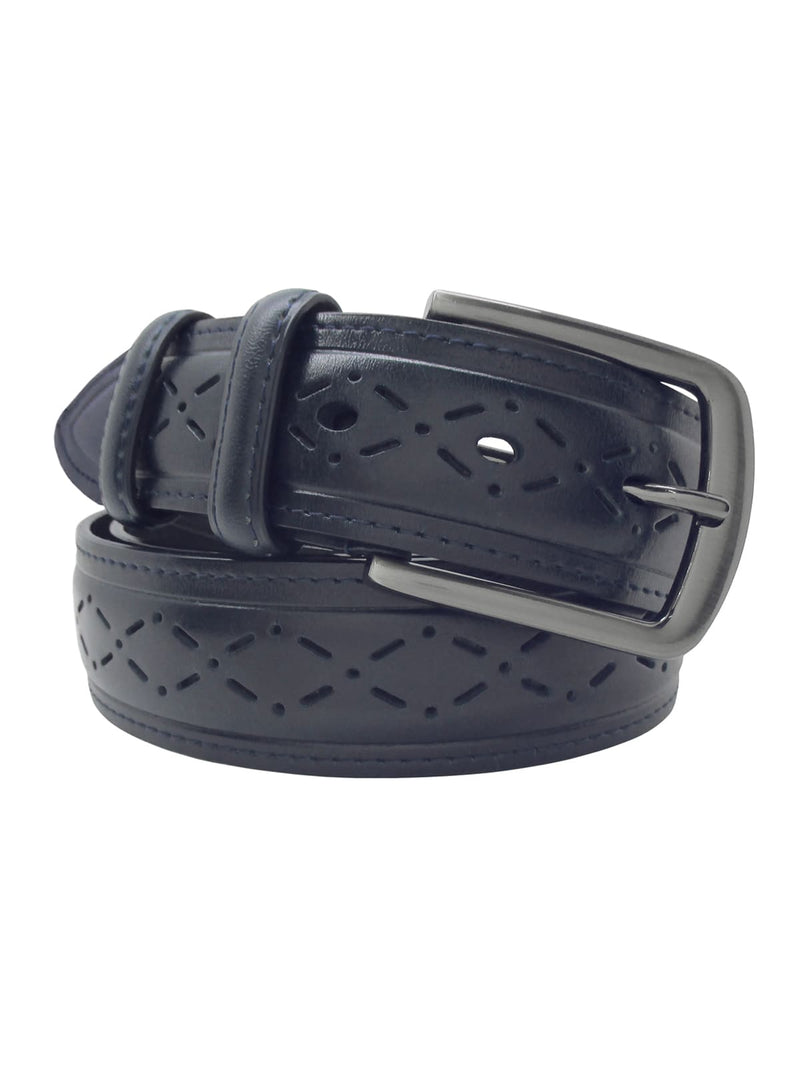 cinturon hombre piel semiperforada color azul
