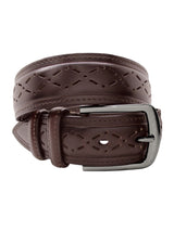 cinturon hombre piel semiperforada marron