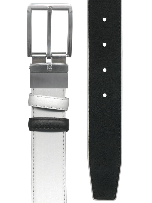 cinturon hombre piel reversible blanco y negro