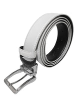 cinturon hombre piel reversible blanco y negro