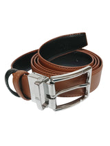CINTURON HOMBRE PIEL CLASICO REVERSIBLE MARRON NEGRO 33mm