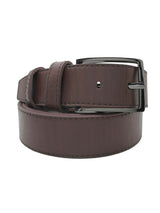 cinturon hombre piel diseño texturizado marron chocolate