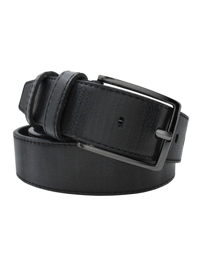 cinturon hombre piel diseño texturizado negro