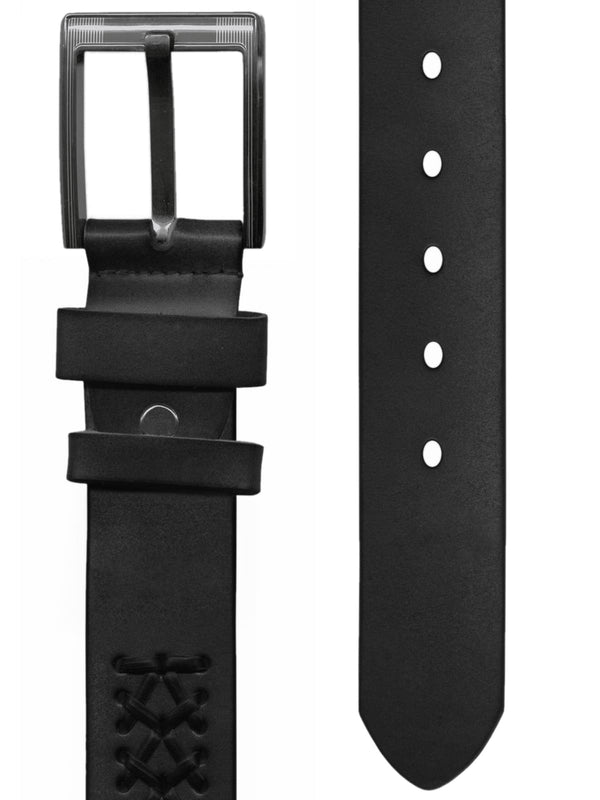 cinturon hombre piel trenza negro