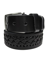 cinturon hombre piel trenza negro
