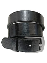 cinturon piel efecto cocodrilo color negro