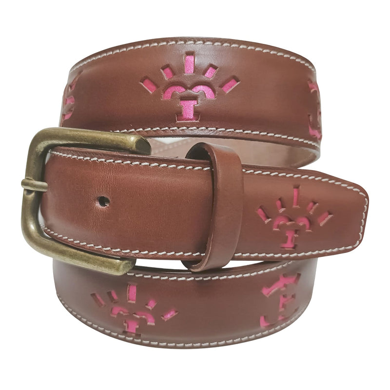 Cinturon piel vaca hierros ganaderias taurinas