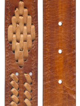 cinturon piel marron doble tira color cuero