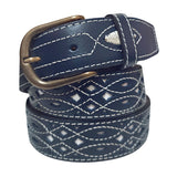 cinturon piel rociero azul marino