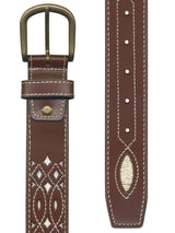 cinturon piel calada rociero marron