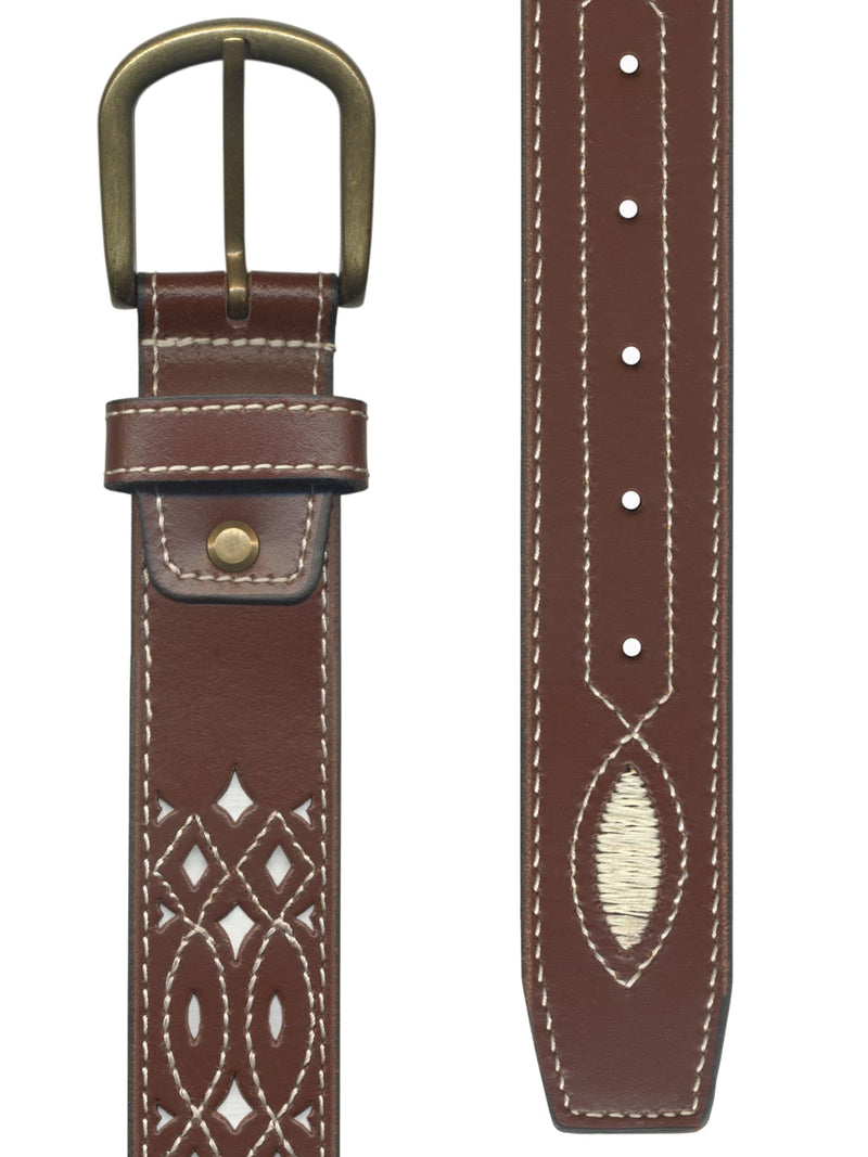 cinturon piel calada rociero marron