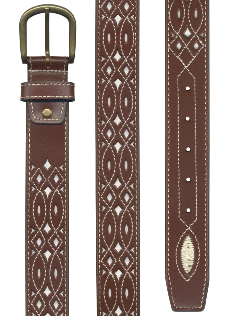 cinturon piel calada rociero marron