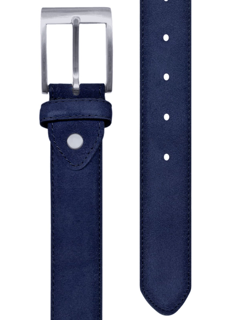 cinturon piel serraje azul