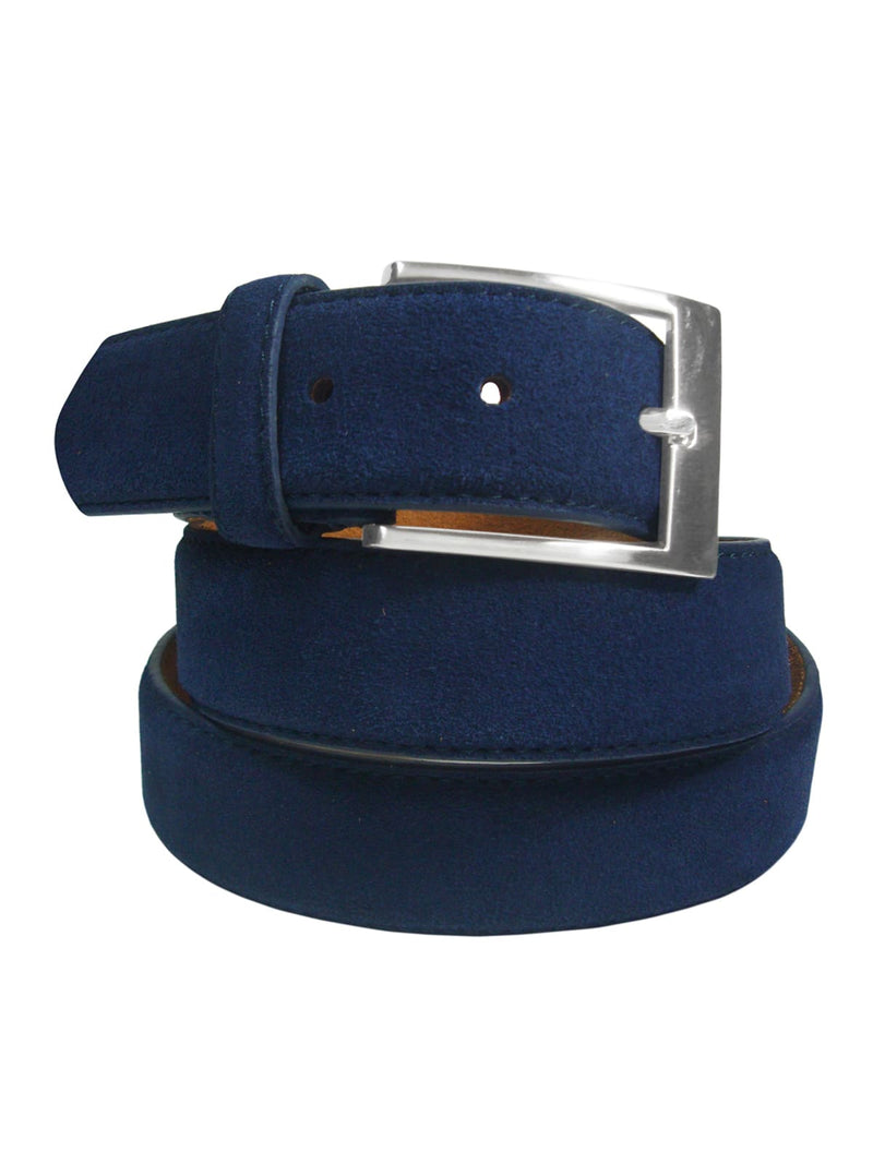 cinturon piel serraje azul